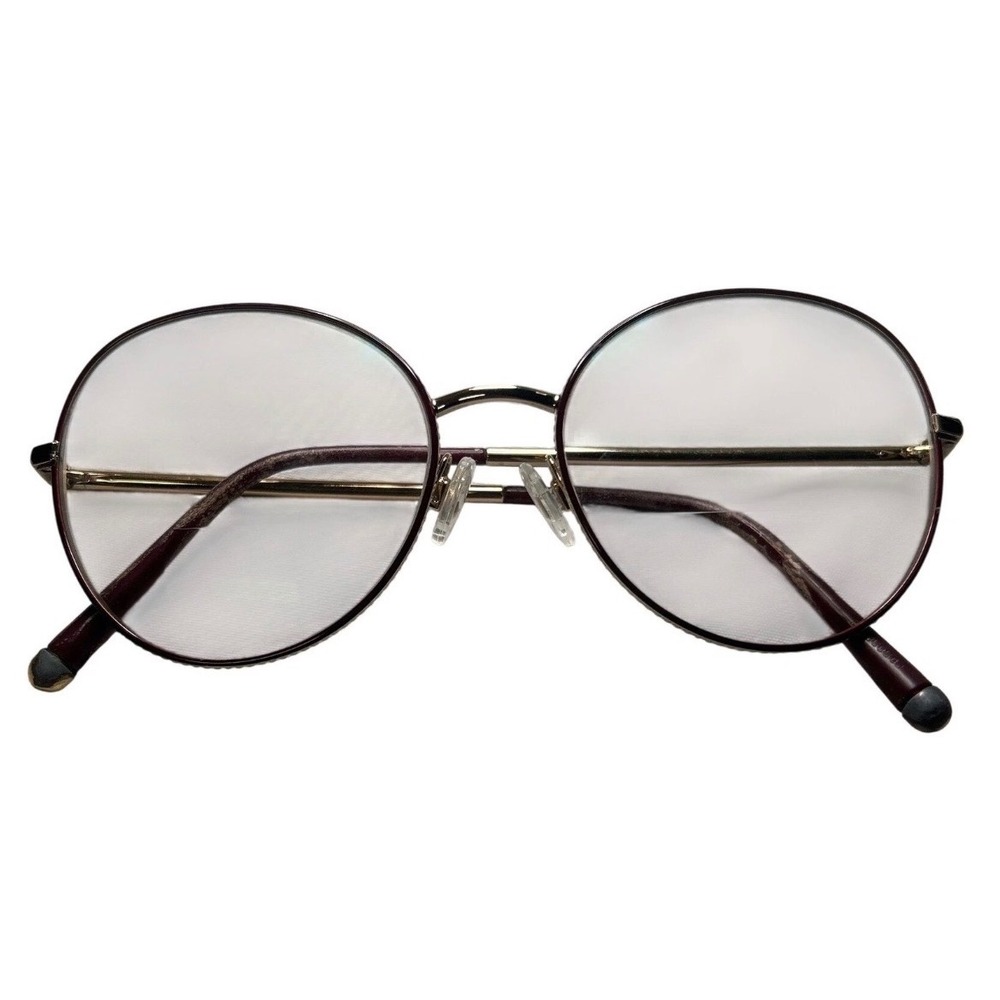 Dolce & Gabbana Round Gold Burgundy Metal Optical Glasses Frames DG1297